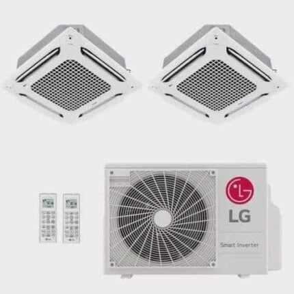 Ar-Condicionado Multi Split Inverter LG 18.000 (2x Evap Cassete 4 Vias 9.000) QuenteFrio 220V