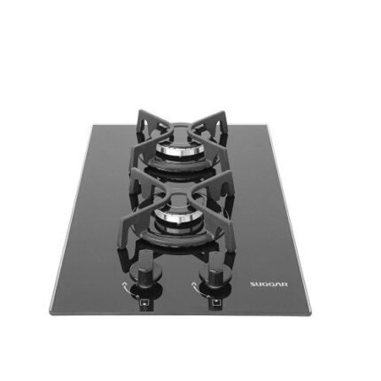 Cooktop Mesa Vidro 2 Queimadores à Gás Suggar Preto Bivolt