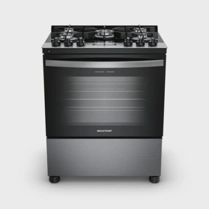 Fogão Brastemp 5 Bocas Cor Inox Com Mesa de Vidro, Turbo Chama e Timer - BFS5XAR