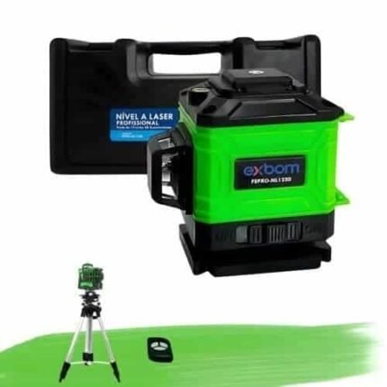 Nivel Laser 3D 12 Linhas Verde Recarregável 2 Baterias 30mt