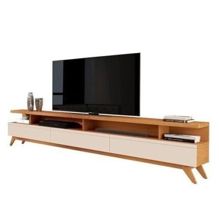 Rack Para TV Até 85 Polegadas Vivare 2.2 Wood Nature/Off White – jlar Móveis